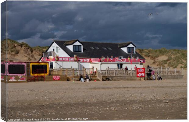 Camber Sands Cafe Canvas Print by Mark Ward
