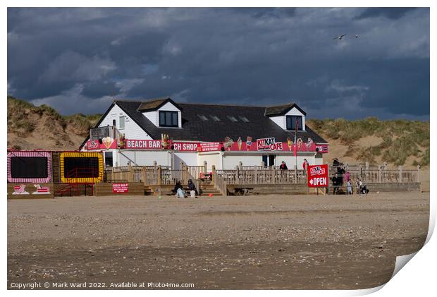 Camber Sands Cafe Print by Mark Ward