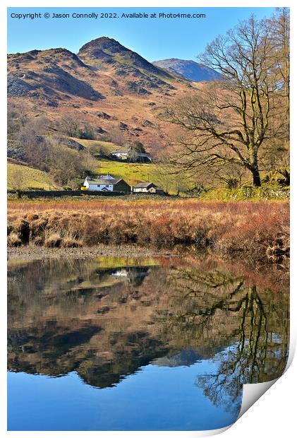 Little Langdale Reflections. Print by Jason Connolly