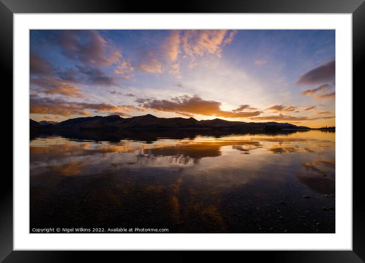 Derwent Water Sunset Framed Mounted Print by Nigel Wilkins