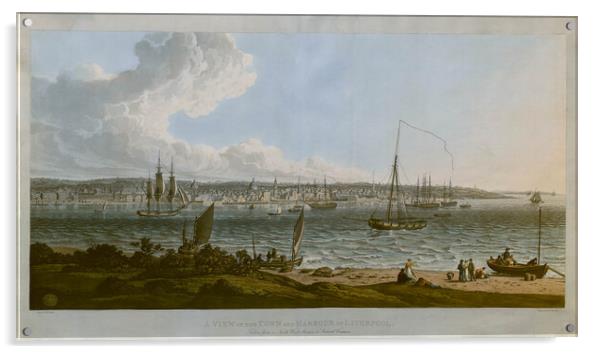 A view of the town and harbour of Liverpool. 1817 Acrylic by Kevin Hellon