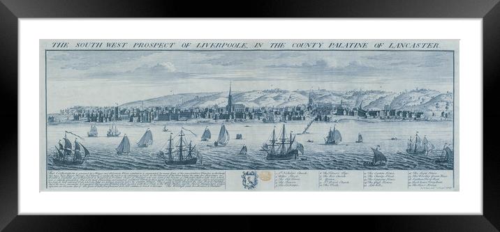 The South West Prospect of Liverpool in the County Palatine of L Framed Mounted Print by Kevin Hellon