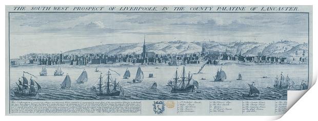 The South West Prospect of Liverpool in the County Palatine of L Print by Kevin Hellon
