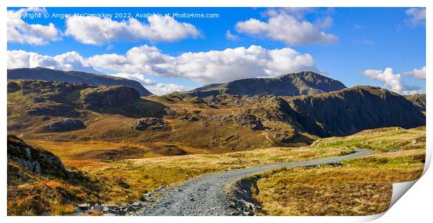 Ascent to Fleetwith Pike Lake District panorama Print by Angus McComiskey