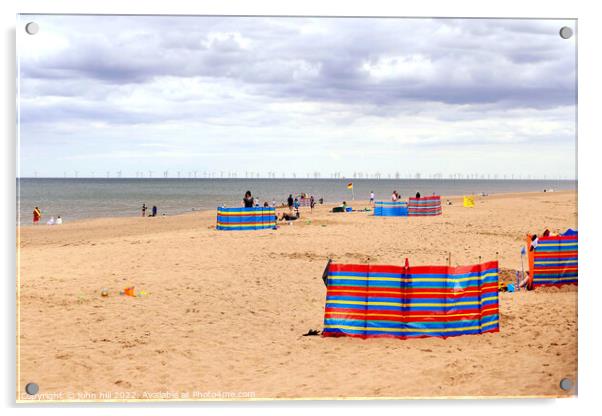 Beach at Sutton-on-sea. Acrylic by john hill