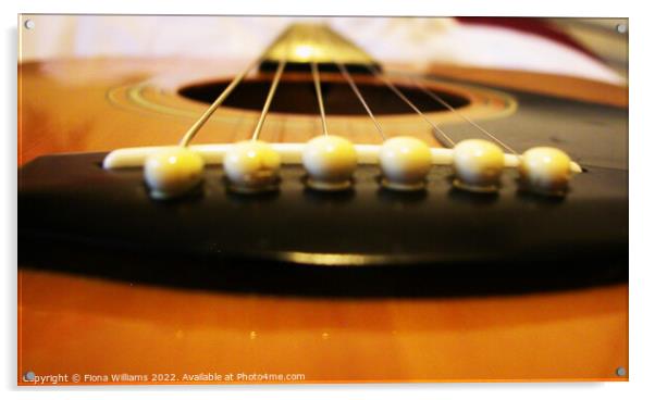 Acoustic Guitar Bridge Acrylic by Fiona Williams