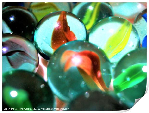 Marbles Print by Fiona Williams
