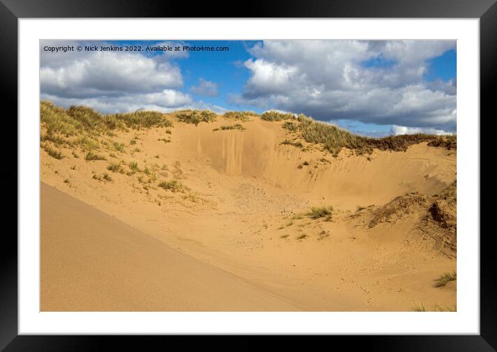 Sand Dunes Rhossili Beach Llangennith Gower Framed Mounted Print by Nick Jenkins