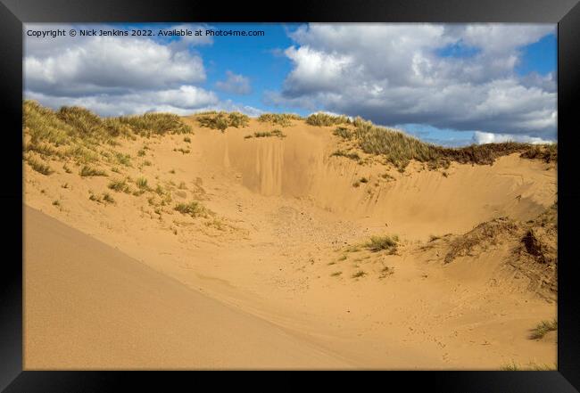 Sand Dunes Rhossili Beach Llangennith Gower Framed Print by Nick Jenkins