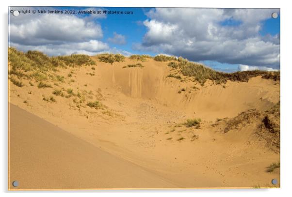 Sand Dunes Rhossili Beach Llangennith Gower Acrylic by Nick Jenkins