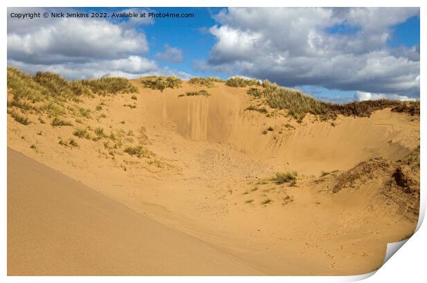 Sand Dunes Rhossili Beach Llangennith Gower Print by Nick Jenkins