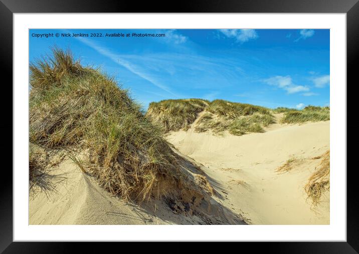 Sand Dunes Llangennith Rhossili Bay Gower Framed Mounted Print by Nick Jenkins