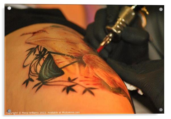 Tattoo in progress Acrylic by Fiona Williams
