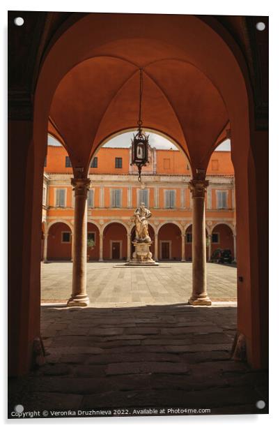 Building arch. Palazzo dell'Arcivescovado. Building, Italy Acrylic by Veronika Druzhnieva