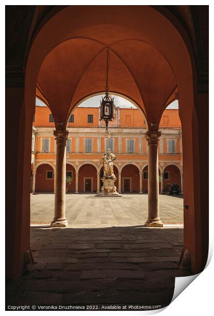 Building arch. Palazzo dell'Arcivescovado. Building, Italy Print by Veronika Druzhnieva