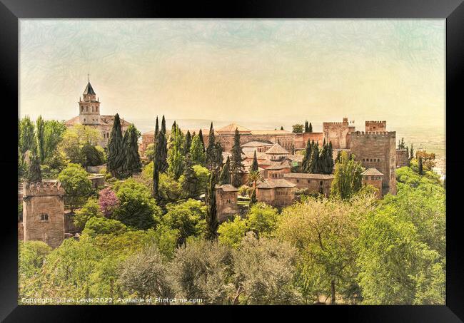 Towers of the Alhambra Palace Framed Print by Ian Lewis