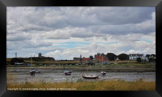 The Holy Island of Lindisfarne Framed Print by Victoria Copley