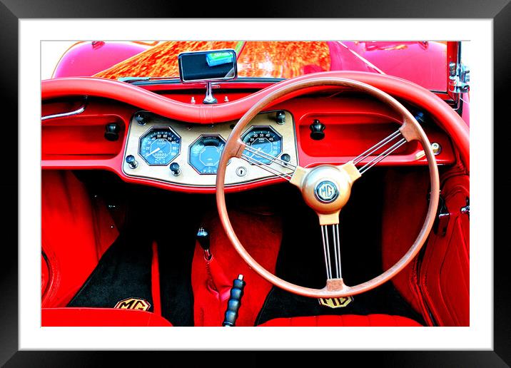 MG TA Classic Sports Car Interior Framed Mounted Print by Andy Evans Photos