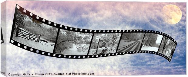 Winter Scene's on a Film Strip Canvas Print by Peter Blunn