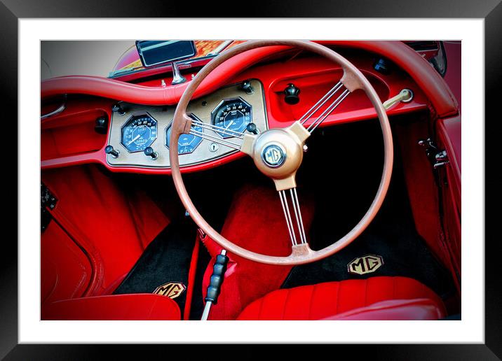 MG TA Classic Sports Car Interior Framed Mounted Print by Andy Evans Photos