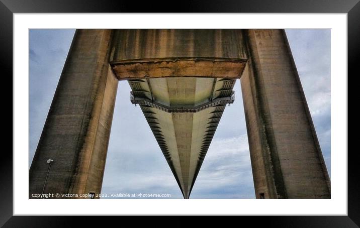 Humber Bridge abstract Framed Mounted Print by Victoria Copley