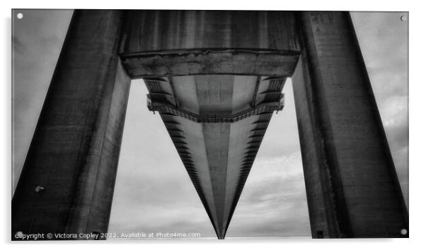 Humber Bridge abstract in monochrome Acrylic by Victoria Copley