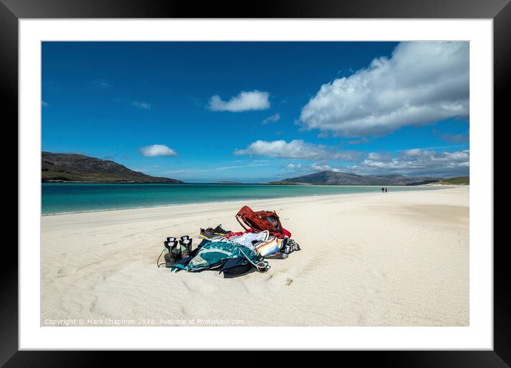 Gone for a paddle, Traigh Mheilein Beach, Harris Framed Mounted Print by Photimageon UK