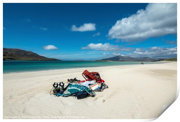 Gone for a paddle, Traigh Mheilein Beach, Harris Print by Photimageon UK