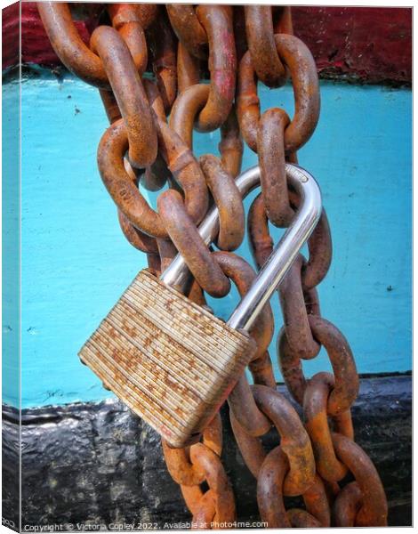 Lock and Chains Canvas Print by Victoria Copley