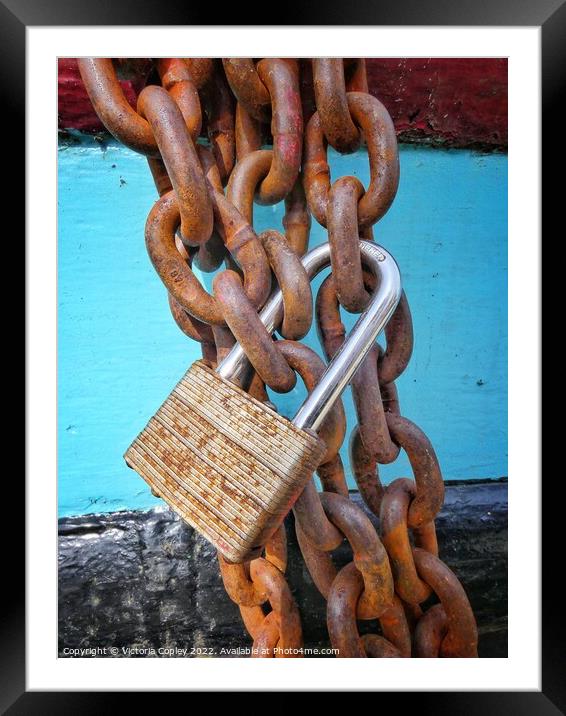 Lock and Chains Framed Mounted Print by Victoria Copley