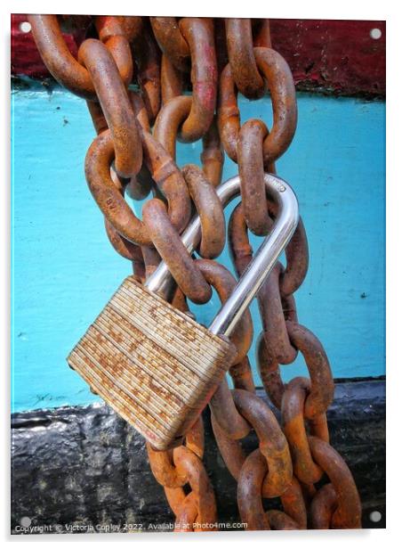 Lock and Chains Acrylic by Victoria Copley
