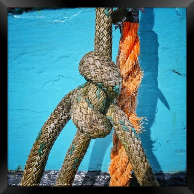 Mooring lines Framed Print by Victoria Copley