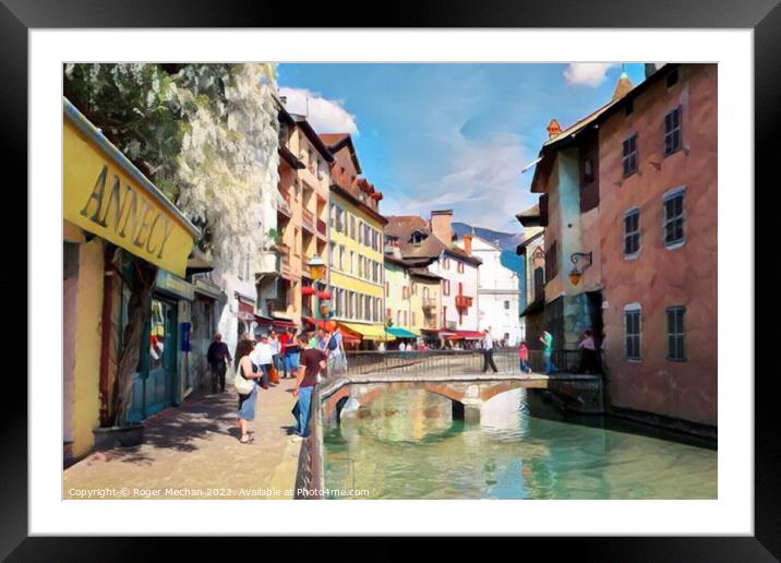 Enchanting Annecy: A Watercolour Dream Framed Mounted Print by Roger Mechan