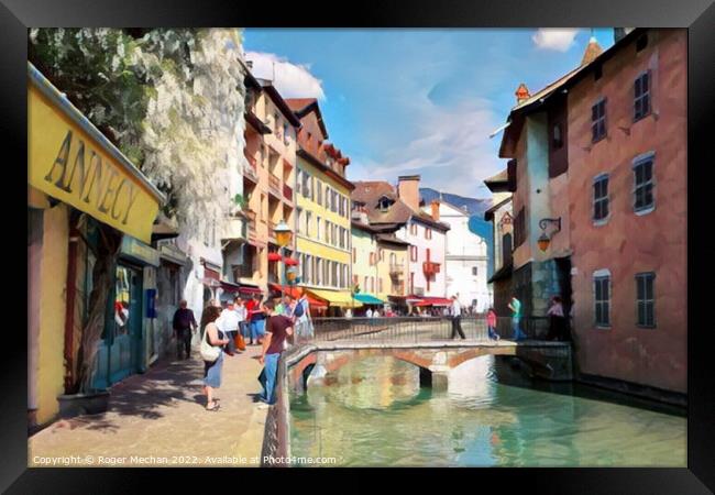 Enchanting Annecy: A Watercolour Dream Framed Print by Roger Mechan