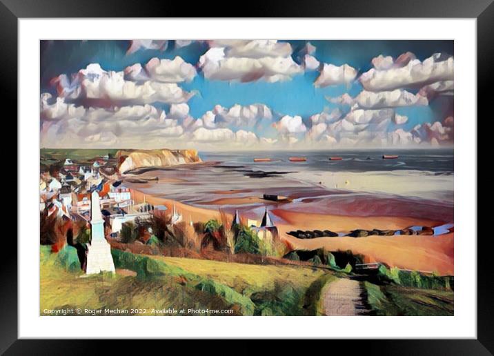 The Valor of Normandy Beach Framed Mounted Print by Roger Mechan