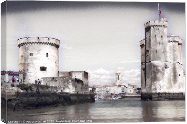 The Mighty Castles of La Rochelle Harbor Canvas Print by Roger Mechan