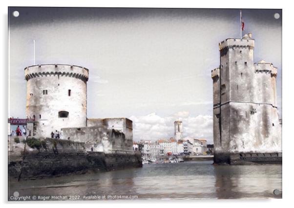 The Mighty Castles of La Rochelle Harbor Acrylic by Roger Mechan