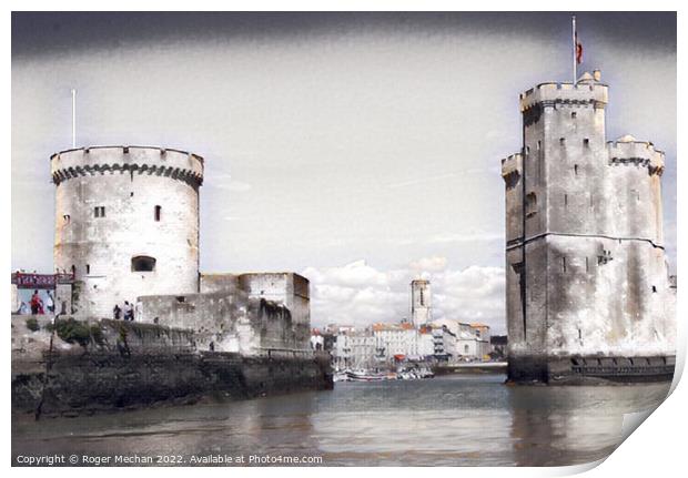 The Mighty Castles of La Rochelle Harbor Print by Roger Mechan