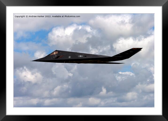 USAF Lockheed F-117A NightHawk Framed Mounted Print by Andrew Harker