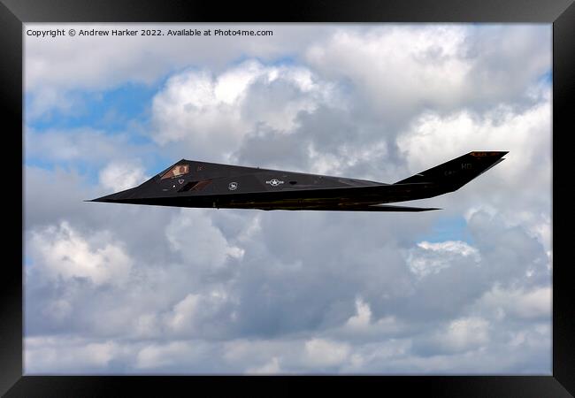 USAF Lockheed F-117A NightHawk Framed Print by Andrew Harker