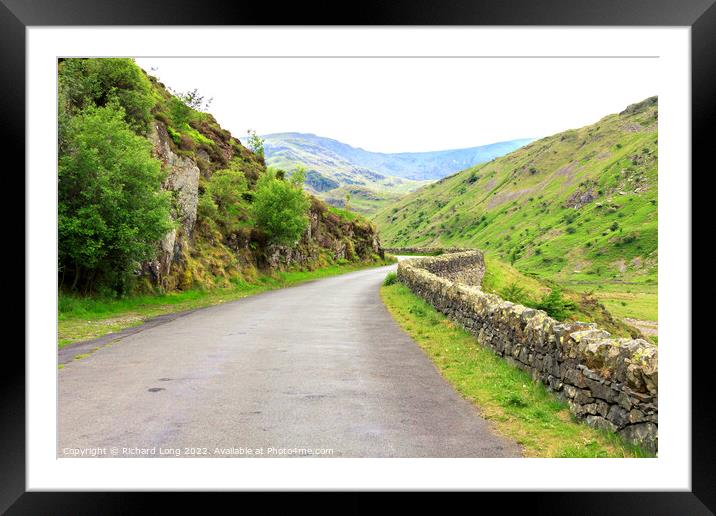 The road to Haweswater Reservoir Framed Mounted Print by Richard Long
