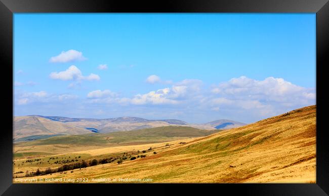 View over Langholm Moor Scotland   Framed Print by Richard Long