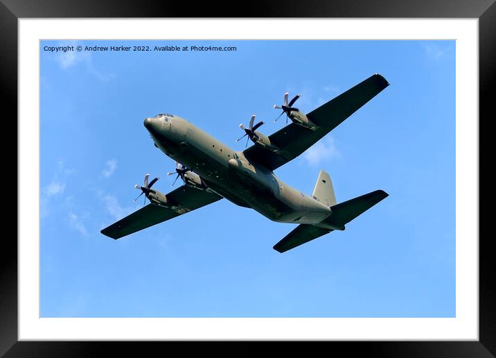 RAF Lockheed C-130J Hercules Framed Mounted Print by Andrew Harker