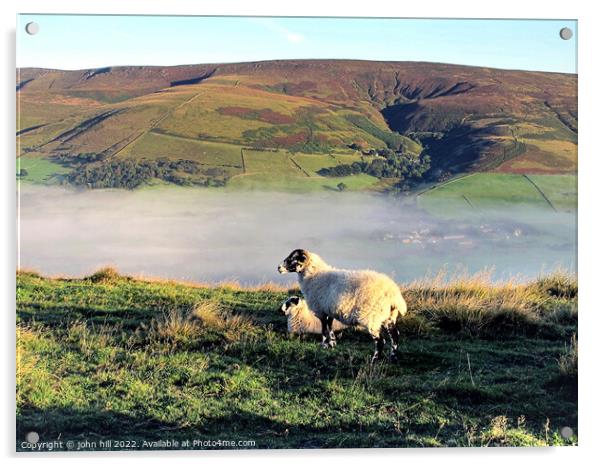 Morning mist in Edale valley. Acrylic by john hill