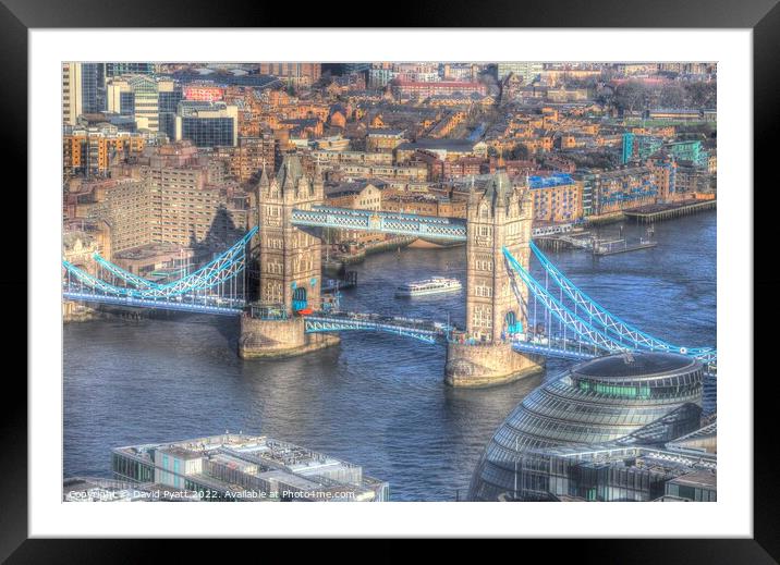  City Hall And Tower Bridge  Framed Mounted Print by David Pyatt