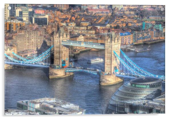  City Hall And Tower Bridge  Acrylic by David Pyatt