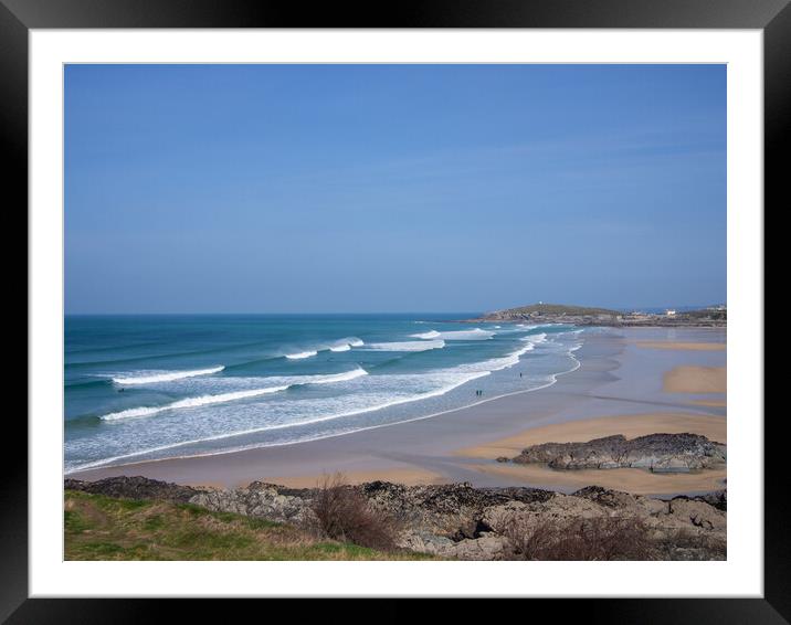 Fistral Beach in Newquay Framed Mounted Print by Tony Twyman