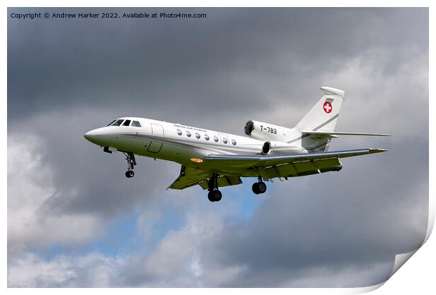 Swiss Air Force Dassault Falcon 50EX Print by Andrew Harker
