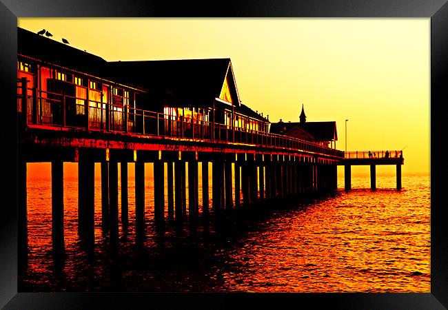 Southwold Pier Sunrise Framed Print by Paul Macro
