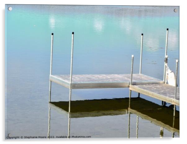 Dock Reflections Acrylic by Stephanie Moore